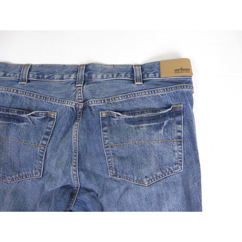 Mens Urban Pipeline Relaxed Straight Denim Blue Jeans 38X34 actual 40 X 34
